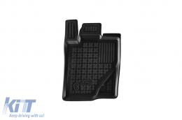 Specific rubber front mats suitable for Ford Ranger after 2022, for single cab, version Raptor, Wildtrak, 2-piece set, black color-image-6214109