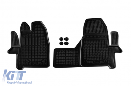 Specific rubber mat suitable for Ford Tourneo Custom Titanium after 2018, 2 seats, 1-piece set, black color - ABFMF6016070