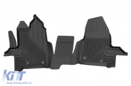 Specific rubber mat suitable for Ford Transit Custom Van L1 after 2012, 1-piece set, black color-image-6227083