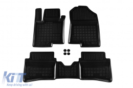 Specific rubber mat suitable for Hyundai Bayon after 2021, 3-piece set, black color-image-6215598