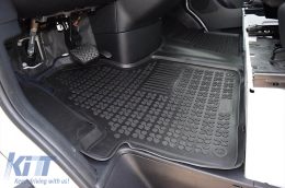 Specific rubber mat suitable for Mercedes Sprinter 2006-2020, VW Crafter 2006-2016, 1-piece set, black color-image-6215770