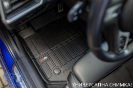 Specific rubber mat suitable for Mercedes Sprinter W907 after 2018 with 3 seats, 1-piece set, black color, with 24-month warranty-image-6223696