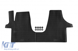 Specific rubber mat suitable for VW Transporter T5 2003-2014, T6 after 2015, 1-piece set, black color - ABFMV6018536