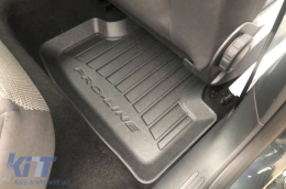 Specific rubber mats from Frogum 3D ProLine series suitable for Volkswagen Golf VII 2012-2019, T-roc after 2018, Seat Leon after 2012, 4-piece set, black color, with 24-month warranty-image-6220666