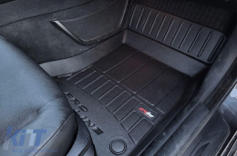 Specific rubber mats from Frogum 3D ProLine series suitable for BMW 5 Series F10, F11 2011-2015 X-Drive, 4-piece set, black color, with 24-month warranty-image-6220920