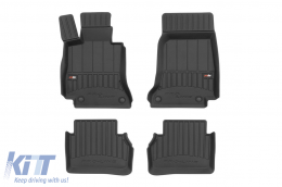 Specific rubber mats from Frogum 3D ProLine series suitable for Mercedes E class W213 after 2016, A Design GT coupe with 4 doors after 2019, 4-piece set, black color, with 24-month warranty-image-6221129