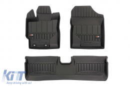 Specific rubber mats from Frogum 3D ProLine series suitable for Toyota Yaris 2011-2019, not suitable for Hybrid, 3-piece set, black color, with 24-month warranty - ABFMT6017513