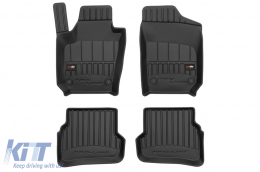 image-2-Specific rubber mats from Frogum 3D ProLine series suitable for Volkswagen Polo, Seat Ibiza IV 2008-2017, Skoda Fabia 2014-2022, 4-piece set, black color, with 24-month warranty