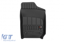 Specific rubber mats from Frogum 3D ProLine series suitable for Volkswagen Polo, Seat Ibiza IV 2008-2017, Skoda Fabia 2014-2022, 4-piece set, black color, with 24-month warranty-image-6221457