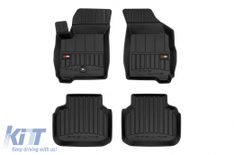 Specific rubber mats from Frogum 3D ProLine series suitable for Fiat Freemont 2011-2015, Dodge Journey 2008-2020, 4-piece set, black color, with 24-month warranty - ABFMF6017770