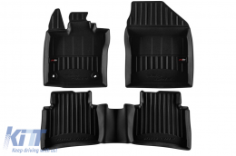 image-62-Specific rubber mats from Frogum 3D ProLine series suitable for Toyota Prius Liftback after 2023, 3-piece set, black color, with 24-month warranty