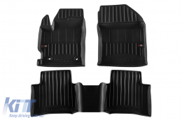 Specific rubber mats from Frogum 3D ProLine series suitable for Toyota Corolla combi, Hybrid after 2018, for 1st and 2nd rows, 3-piece set, black color, with 24-month warranty - ABFMT6018049