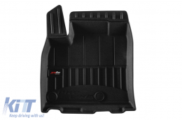 Specific rubber mats from Frogum 3D ProLine series suitable for Nissan Qashqai Hybrid after 2024, for 1st and 2nd rows, 3-piece set, black color, with 24-month warranty-image-6224336