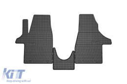Specific rubber mats from Frogum El Toro series suitable for Volkswagen Transporter T6.1 2019-2024 for first row seats, 3-piece set, black color - ABFMV6019396