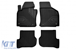 Specific rubber mats from Frogum No. 77 series suitable for Skoda Octavia 2004-2013, VW Golf VI 2008-2012, 4-piece set, black color-image-6226552