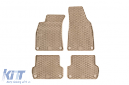 image-3-Specific rubber mats from Geyer & Hosaja suitable for Audi A4 B6 sedan, avant 2000-2004, A4 B7 sedan, avant 2004-2008, Seat Exeo 2008-2013, 4-piece set, beige color