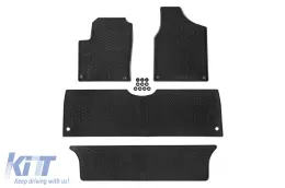 Specific rubber mats from Geyer & Hosaja suitable for Ford Galaxy 1995-2006, Seat Alhambra, VW Sharan 1995-2010, 7 seats, 5-piece set, black color-image-6227419