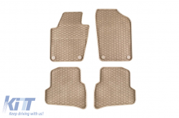 Specific rubber mats from Geyer & Hosaja suitable for VW Polo 2009-2017, Skoda Fabia after 2014, Seat Ibiza 2008-2017, 4-piece set, beige color - ABFMV6018599