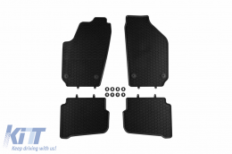 Specific rubber mats from Geyer & Hosaja suitable for Volkswagen Polo 2001-2009, Fox 2005-2010, Skoda Fabia 1999-2008, Seat Ibiza, Cordoba 2002-2008, 4-piece set, black color - ABFMS6018921