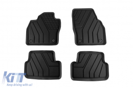 Specific rubber mats from SPARTline suitable for Audi A1, Seat Ibiza, Arona, Volkswagen Polo after 2017, Skoda Fabia after 2021, 4-piece set, black color - ABFMA6019717