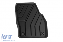 Specific rubber mats from SPARTline suitable for Audi A1, Seat Ibiza, Arona, Volkswagen Polo after 2017, Skoda Fabia after 2021, 4-piece set, black color-image-6232918