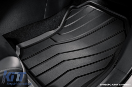 Specific rubber mats from SPARTline suitable for Mercedes A class W177, B class W247, CLA C118 after 2018, 4-piece set, black color-image-6233023