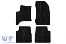 Specific rubber mats suitable for Alfa Romeo Junior Ibrida after 2025, Citroen C4, Fiat 600, Jeep Avenger, Opel Corsa, Mokka, Peugeot 208, 2008 after 2024, 4-piece set, black color - ABFMAR6023789