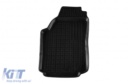 Specific rubber mats suitable for Audi 100 1982-1994, A6 1994-1997, 4-piece set, black color-image-6213603