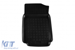 Specific rubber mats suitable for Audi 100 1982-1994, A6 1994-1997, 4-piece set, black color-image-6213604