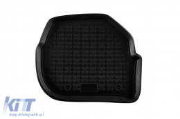 Specific rubber mats suitable for Audi 100 1982-1994, A6 1994-1997, 4-piece set, black color-image-6213605