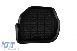Specific rubber mats suitable for Audi 100 1982-1994, A6 1994-1997, 4-piece set, black color-image-6213606