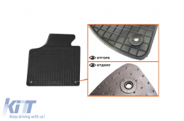 Specific rubber mats suitable for Audi A3 3 doors, Sportback, S3 2003-2012, A3 Cabriolet 2008-2014, 4-piece set, black color-image-6212897