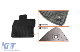 Specific rubber mats suitable for Audi A3 2012-2020, A3 Cabriolet after 2014, 4-piece set, black color-image-6212907