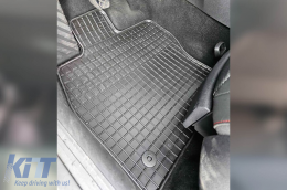 Specific rubber mats suitable for Audi A3 Sportback 2013-2020, Volkswagen Golf 7 hatchback, wagon, Alltrack 2012-2019, Golf 8 after 2019, Seat Leon, Leon ST wagon 2012-2020, 4-piece set, black color-image-6226286