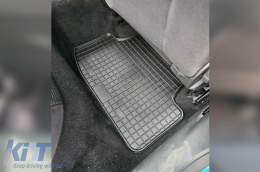 Specific rubber mats suitable for Audi A3 Sportback 2013-2020, Volkswagen Golf 7 hatchback, wagon, Alltrack 2012-2019, Golf 8 after 2019, Seat Leon, Leon ST wagon 2012-2020, 4-piece set, black color-image-6226288