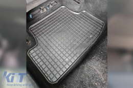 Specific rubber mats suitable for Audi A3 Sportback 2013-2020, Volkswagen Golf 7 hatchback, wagon, Alltrack 2012-2019, Golf 8 after 2019, Seat Leon, Leon ST wagon 2012-2020, 4-piece set, black color-image-6226289