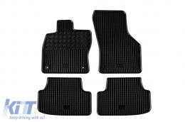 Specific rubber mats suitable for Audi A3 Sportback after 2013, Volkswagen Golf 7 2012-2020, Golf 8 hatchback, hatchback GTE after 2020, Seat Leon 2013-2019, 4-piece set, black color - ABFMA6023595