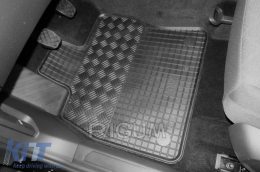 Specific rubber mats suitable for Audi A3 Sportback after 2013, Volkswagen Golf 7 2012-2020, Golf 8 hatchback, hatchback GTE after 2020, Seat Leon 2013-2019, 4-piece set, black color-image-6249114