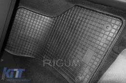 Specific rubber mats suitable for Audi A3 Sportback after 2013, Volkswagen Golf 7 2012-2020, Golf 8 hatchback, hatchback GTE after 2020, Seat Leon 2013-2019, 4-piece set, black color-image-6249115