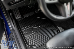 Specific rubber mats suitable for Audi A4 B6 2000-2006, 4-piece set, black color-image-6226895