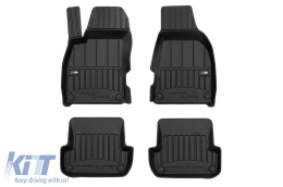 image-50-Specific rubber mats suitable for Audi A4 B7 2005-2008, Seat Exeo 2009-2013 from Frogum 3D ProLine series, 4-piece set, black color, with 24-month warranty.