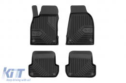 Specific rubber mats suitable for Audi A4 B7 2004-2008, Seat Exeo 2008-2014, 4-piece set, black color-image-6226520
