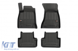 image-5-Specific rubber mats suitable for Audi A4 B9 after 2016, 4-piece set, black color, with 24-month warranty