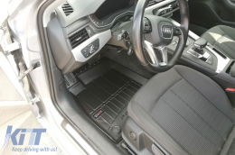 Specific rubber mats suitable for Audi A4 B9 after 2016, 4-piece set, black color, with 24-month warranty-image-6221066