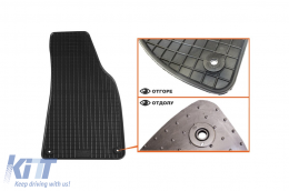 Specific rubber mats suitable for Audi A4 sedan 2000-2007, A4 wagon 2000-2008, Seat Exeo, Exeo ST 2009-2013, 4-piece set, black color-image-6213008