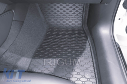 Specific rubber mats suitable for Audi A5 MHeV after 2025, 4-piece set, black color-image-6229596