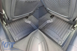 Specific rubber mats suitable for Audi A6 after 2018, 4-piece set, black color, with 24-month warranty-image-6221520