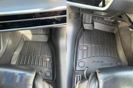 Specific rubber mats suitable for Audi A6 after 2018, 4-piece set, black color, with 24-month warranty-image-6221521