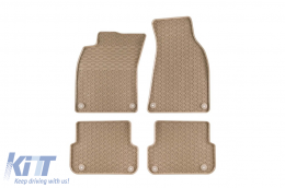 image-24-Specific rubber mats suitable for Audi A6 C6 sedan, avant 2006-2011, 4-piece set, beige color