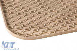 Specific rubber mats suitable for Audi A6 C6 sedan, avant 2006-2011, 4-piece set, beige color-image-6227619